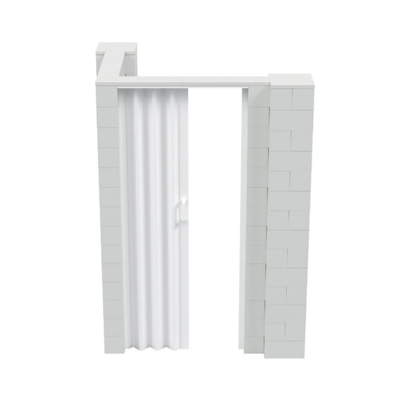 EverBlock 5’ x 4’ x 7’ Lactation Room Kit L-Shaped Wall with Accordion Door | 3’ x 7’ Doorway | Modular Building Blocks | Room Divider & Partition | Easy to Connect & Reuse | Indoor & Outdoor Use