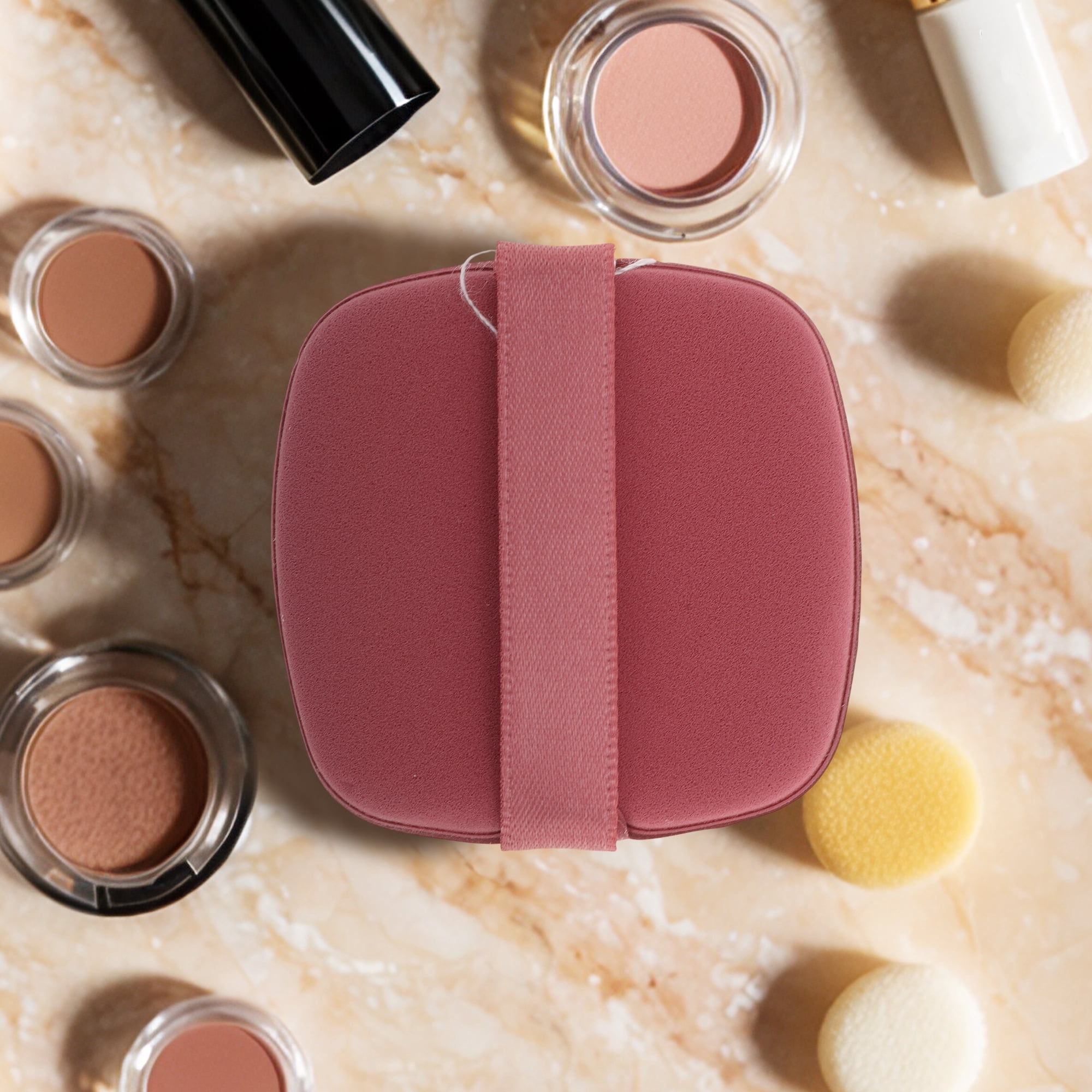 Unique Bargains 10 Pcs Square Face Makeup Sponge for Bedrooms Beauty Applications Red