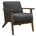thumbnail image 1 of Lexicon August Fauteuil d'Appoint Rembourré en Velours, Gris Foncé, 1 of 6