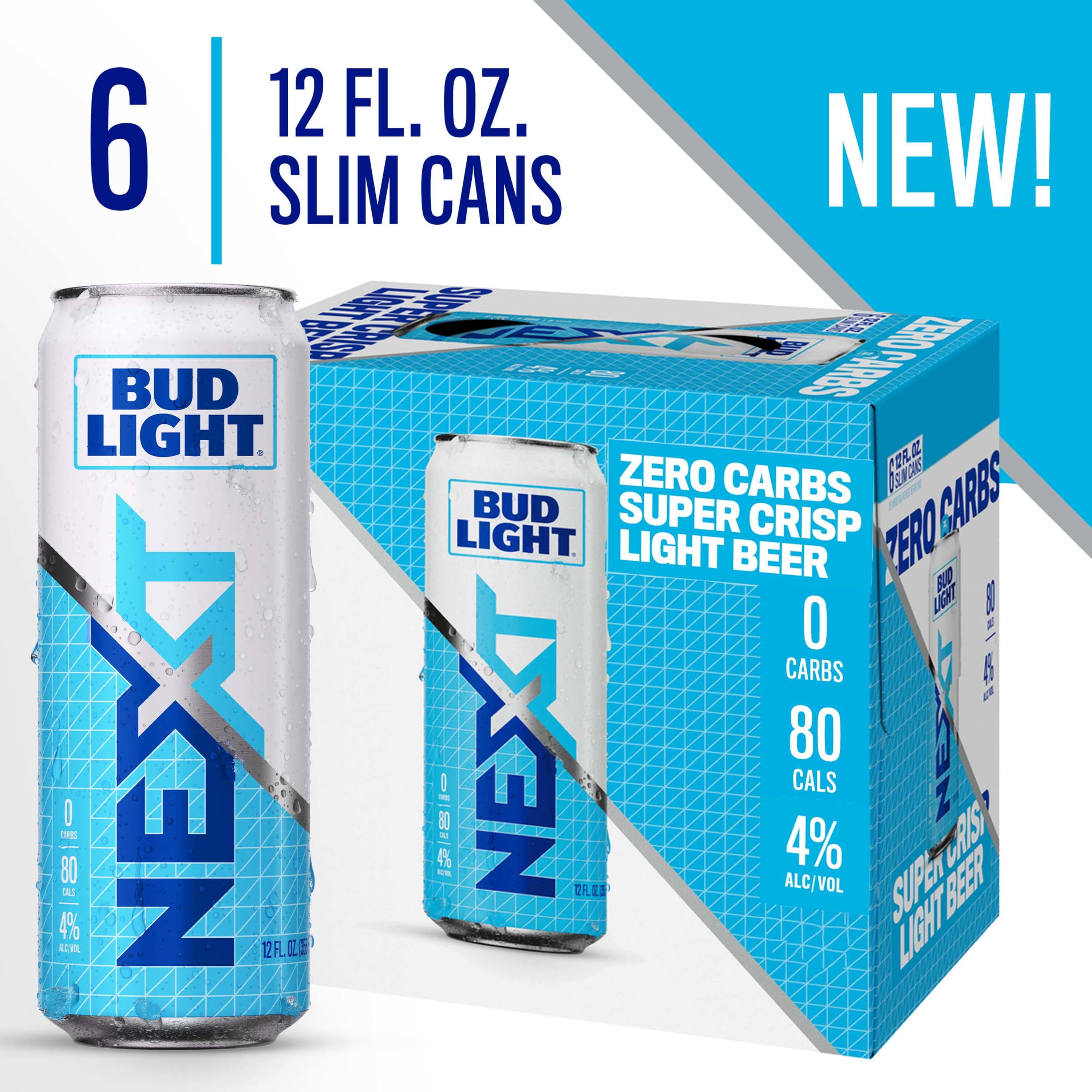 Buy Bud Light NEXT Beer, 6 Pack Light Beer, 12 FL OZ Cans, 4 ABV
