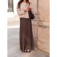 thumbnail image 4 of Brown Polka Dot High Waist Flowing Maxi Skirt Casual Elegant, 4 of 7
