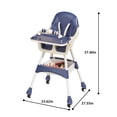thumbnail image 4 of Portable Baby High Chair with Lockable Wheels, Multi-Use Toddler Feeding Chair, Easy to Clean Highchair with Toy Storage Basket, Blue, 4 of 6