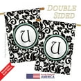 thumbnail image 3 of Breeze Decor 30073 Damask U Monogram 2-Sided Vertical Impression House Flag - 28 x 40 in., 3 of 4