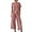 Pink, variant on Women's Cotton Linen Lounge Set Short Sleeve Top Pajamas Wide Leg Pants Loungewear Outfits Pocket S-XXL