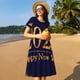 thumbnail image 4 of Balery 2025 Happy New Year 3 Vestidos sueltos de manga corta para mujer, vestidos de verano 2025, vestidos casuales de corte A con vuelo., 4 of 6