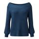 thumbnail image 4 of Gibobby Suéteres mujer, Suéter Trenzado de Cuello Redondo para Uso Diario Suéter pulóver para Mujer(Azul,M), 4 of 5