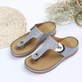 thumbnail image 7 of BONIXOOM Slippers For Women Clearance Slip-On None V-Day Casual Summer Womens Shoes Gray Size 5.5, 7 of 7