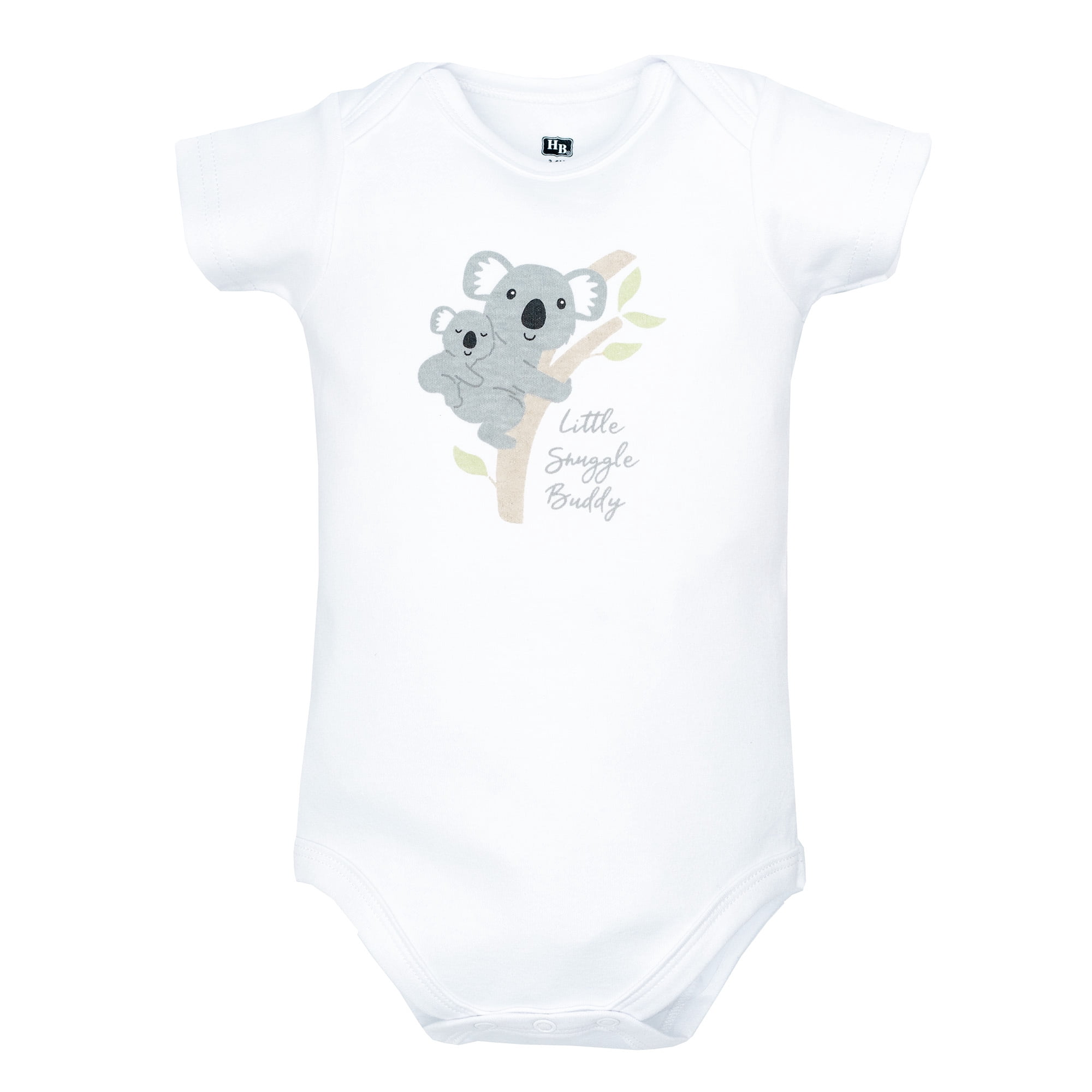 Hudson Baby Infant Cotton Bodysuits 5-Pack, Koala Hugs, 3-6 Months