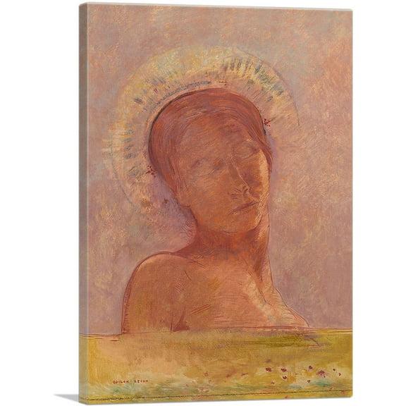 ARTCANVAS Closed Eyes 1889 Canvas Art Print by Odilon Redon - Size: 26" x 18" (0.75" Deep)