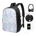 thumbnail image 3 of YFYANG 17" Laptop Backpack, Purple Vintage Floral Fashion Travel Work Backpack with USB and Headphone Cable Interface for Men and Women, 3 of 8