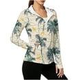 thumbnail image 4 of cocolona Womens Zipper Hoodies Long Sleeve Thumb Hole Printed Sweatshirts Casual Beach Vacation Sun Protection Tops, 4 of 5