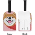 thumbnail image 5 of GZHJMY Lovely Shiba Inu Dog Luggage Tags 1 Piece, PU Leather Travel ID Label with Privacy Name Card Cover for Travel Bag Suitcase Decoration, 5 of 6