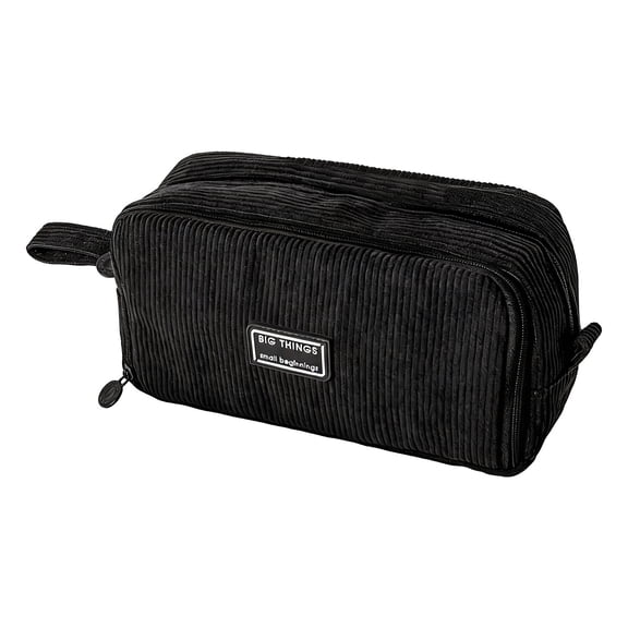 Kyusrd Corduroy Large Capacity Pencil Pouch,Soft Fabric Zipper Stationery Case with Vintage Style,Ideal for Office Everyday Carry