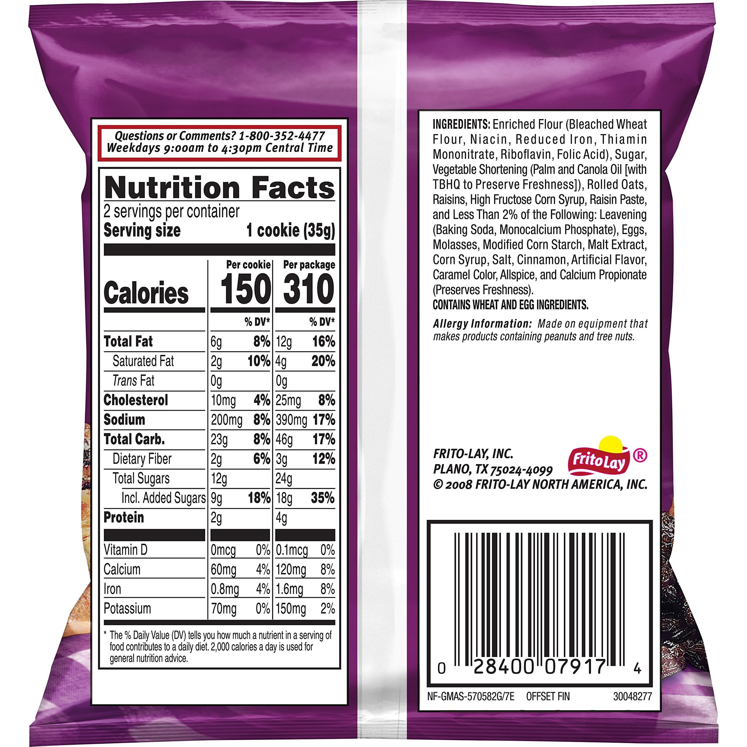 Grandma's Oatmeal Raisin Cookies, 2.5 Ounce (Pack of 60)