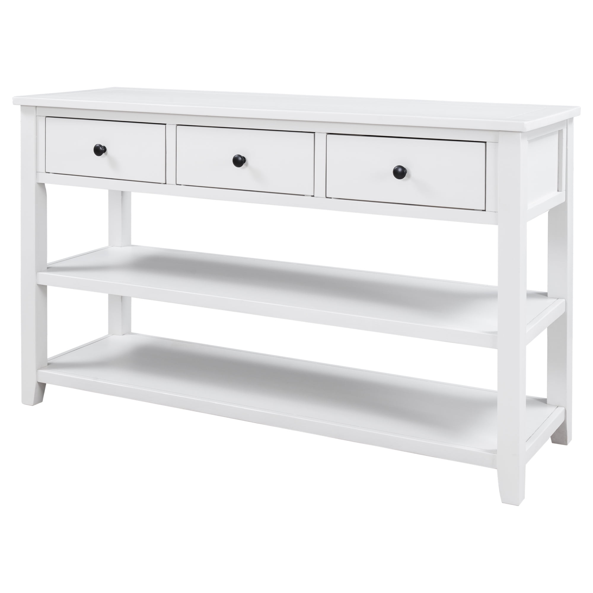 Aukfa Wood Rectangular Console Table, White