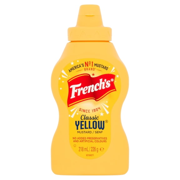 French's American Classic Yellow Squeezy Mustard 226G, Imported from Britain
