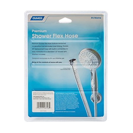 Camco 43716 RV/Marine 60  Flexible Replacement Shower Head Hose (Chrome)