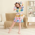 thumbnail image 3 of FORMRS Niños Bathrobe Unisex Hooded Robe Soft Plush Pajamas Sleepwear, Size 2-3T, Yellow Circles, 3 of 7