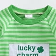 thumbnail image 6 of Xudanell Baby Boy Girl St Patricks Day Outfit Lucky Boy Clover Embroidery Romper Jumpsuit Bodysuit Clothes (Green, 0-3 Months), 6 of 8