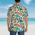 thumbnail image 3 of Lsque Watercolor Flowers pattern Hawaiian Shirt for Men, Unisex Summer Beach Casual Short Sleeve Button Down Shirts-, 3 of 9