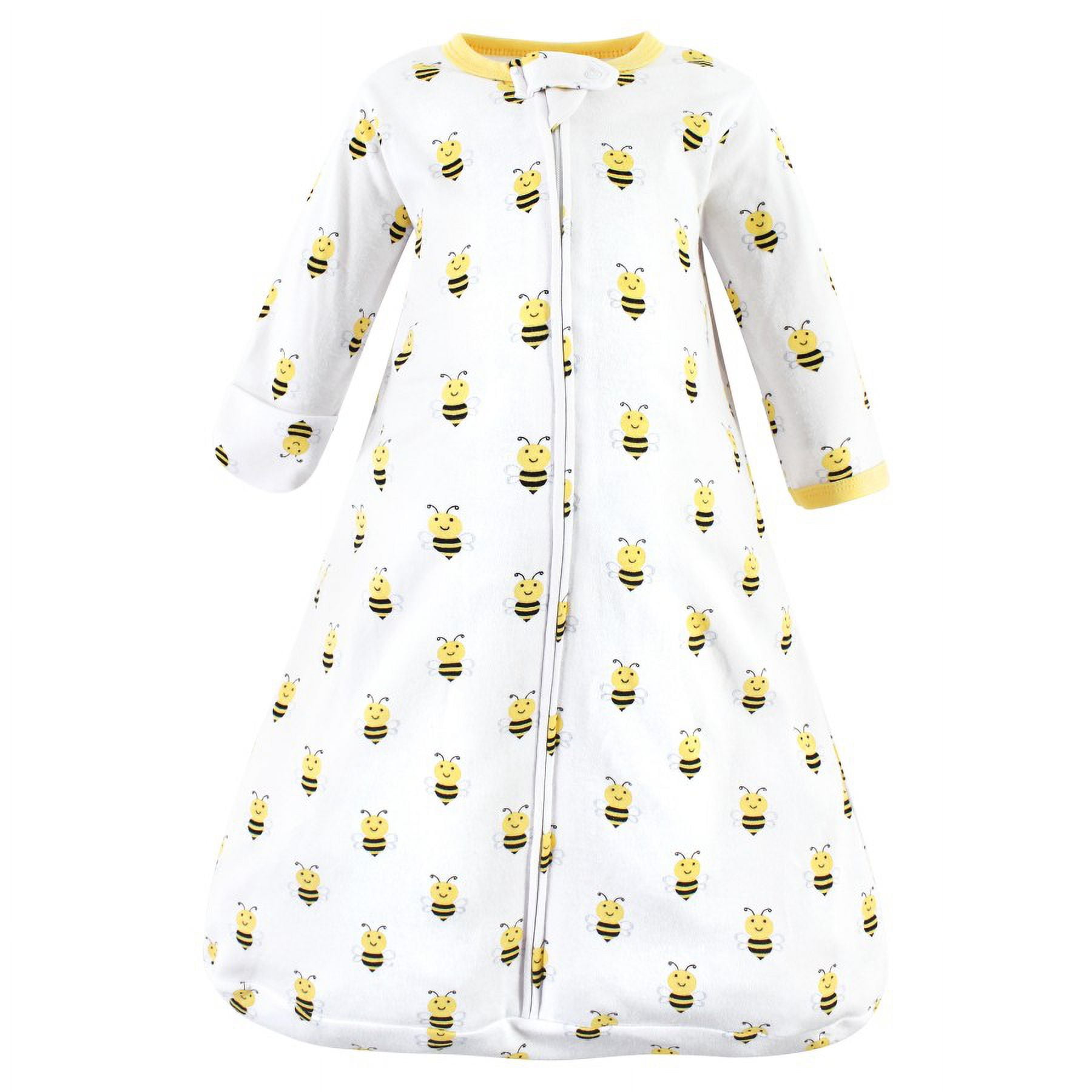 Hudson Baby Infant Girl Cotton Long-Sleeve Wearable Sleeping Bag, Sack, Blanket, Daisy Bee Long Sleeve, 12-18 Months