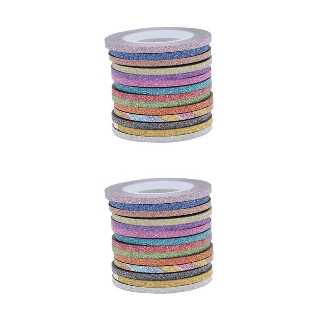 Soidarity Nuevo conjunto de pegatinas de cinta de línea de rayas de uñas de 14 colores brillantes decoraciones artísticas para Gel de esmalte de uñas Type3 NO3 Soidarity CBP023495