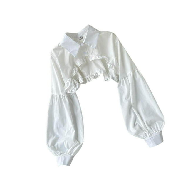 kurtrusly Faux Col Demi-Blouse Chemise Robe Mode Col Détachable Filles Blanc m m 1Set
