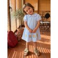 thumbnail image 5 of BemeyourBBs Toddler Baby Girl Back to School Dress Kids Kindergarten Outfits Little Baby Girl Summer Pleated Dress School Bus Embroidery Doll Collar Puff Short Sleeves A Line Dress, 5 of 9