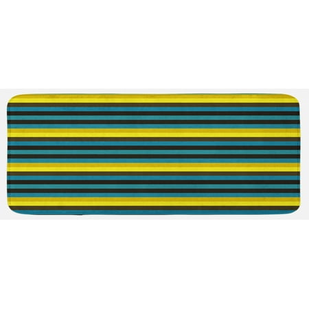 

Retro Kitchen Mat Striped Geometric Pattern Funky Colorful Lines Horizontal Illustration Print Plush Decorative Kitchen Mat with Non Slip Backing 47 X 19 Multicolor by Ambesonne