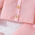 thumbnail image 4 of KYAIGUO Baby Infant Girl Spring Autumn Outfits Clothes Pink Ruffle Flared Top Floral Bell Bottom Pants 2PCS Long Sleeve Princess Shirt Tops Bell Bottoms, 4 of 9