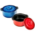 thumbnail image 1 of Gymax 2PCS Ceramic Cookware Set Casserole Clay Pot w/ Lid and Insulated Handle, 1 of 10