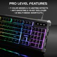 thumbnail image 5 of ENHANCE Infiltrate Membrane Hybrid Mechanical Gaming Keyboard - 7 Colors with 9 Lighting Effects with Soundwave LED Response Mode , Anti-Ghosting , Water/Spill Resistant Design & 12 Media Shortcuts, 5 of 9