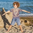 thumbnail image 5 of YAZAOO Summer T-shirt Sunscreen Whimsical Love: Swans in Harmony Pattern Swim Tops, 5 of 6