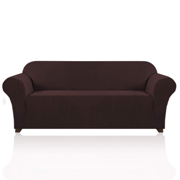 PrinceDeco Couch Covers for 3 Cushion Couch Sofa Pet Friendly Extra Large Couch Cover for Oversized Sofa Washable Furniture Protector Fitted Sofa Slipcovers Stay in Place(XL Sofa, Brown)