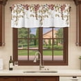 thumbnail image 6 of Fall Leaf Curtain Valances for Windows, Kitchen Valance Window Treatments Panel 2 Pack, Thanksgiving Autumn Country Eucalyptus Rod Pocket Short Curtains for Bathroom Bedroom 54 x 18 Inch, 6 of 8
