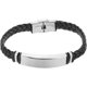 thumbnail image 1 of Pulsera de hombre estilo hip hop con personalidad, creativa, sencilla, de cuero tejido, cadena de acero inoxidable, accesorios de joyería (negro y plateado)., 1 of 6