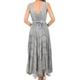 thumbnail image 2 of Sakkas Kevina Stonewashed Rayon Embroidered Dress - Grey - S/M, 2 of 6