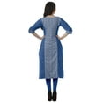 thumbnail image 5 of Moomaya Women Printed Kurti Knee Length Kurta Tunic Tops V Neck Plus Size Dress, 5 of 6