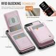 thumbnail image 6 of for iPhone 8 Plus/7 Plus Case with RFID Blocking Card Holder iPhone 8 Plus/7 Plus Case Magsafe Compatible Phone case Kickstand Wallet 2 in 1 Detachable Magnetic Leather Cover for Men Women, Pink, 6 of 10