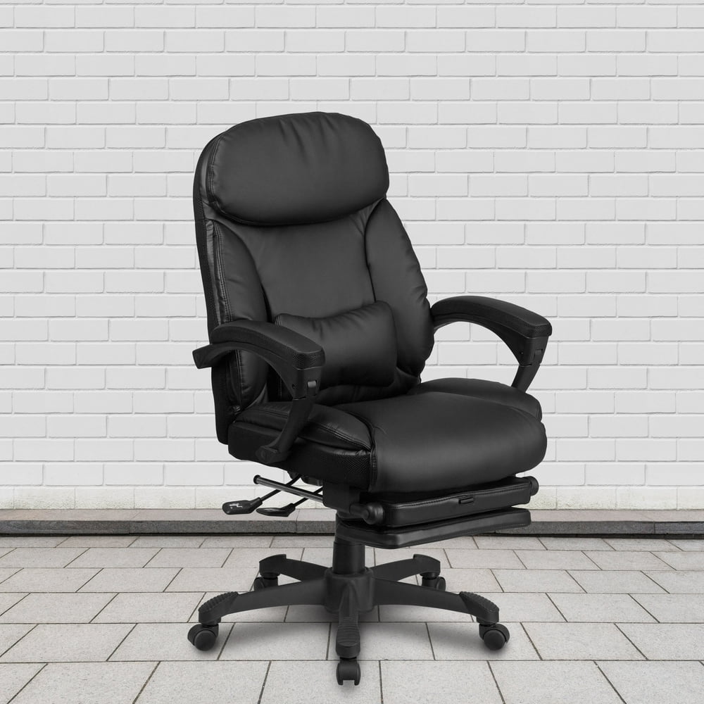 Flash Furniture High Back Black Leathersoft Executive Reclining Ergonomic Swivel Office Chair