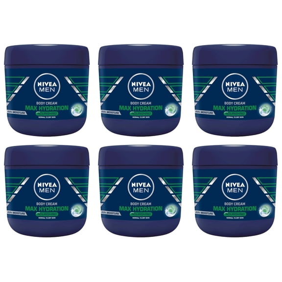 Nivea Men Max Hydration Body Cream for Normal to Dry Skin- 13.5 Oz-6 Pack