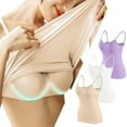 thumbnail image 2 of cfhntfmh 3pc Camisoles for Women with Push up Bras Pad Sleeveless Cami Shirts Layered Spaghetti Strap Comfy Tank Tops, 2 of 6