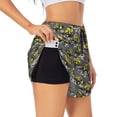 thumbnail image 2 of Disketp Modern Yellow Excavator Print Women's Shorts Workout Shorts for Athletic Gym Running Shorts with Phone Pockets X-Large, 2 of 8