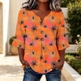 thumbnail image 6 of JOANKDMI Women Creepy Spider T Shirt Web Graphic Print V Neck Tunic Casual Bell Sleeve Shirt With Buttons for Roleplay and Spooky Halloween Party Dress Up Novelty Apparel, 6 of 7