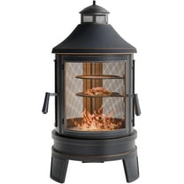 ASJMR Fire Pits for Outside Wood Burning, 2 Grills, Smokeless Structure,3-Sided Openable Metal Mesh for Patio, Picnic, Party