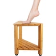 thumbnail image 1 of Repose-pied de Douche 13 Po, Tabouret de Douche en Bambou pour Raser les Jambes, Banc de Douche d'Angle avec Étagère pour Petits Espaces de Douche - Résistant à l'Eau, 1 of 6