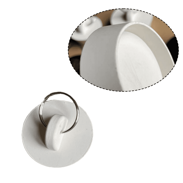 ZYAMY 4pcs White Drain Stopper, Rubber Sink Stopper Plug with Hanging Ring Laundry Bathroom Sink Bathtub Drains Washroom Kitchen Supplies 4 Sizes