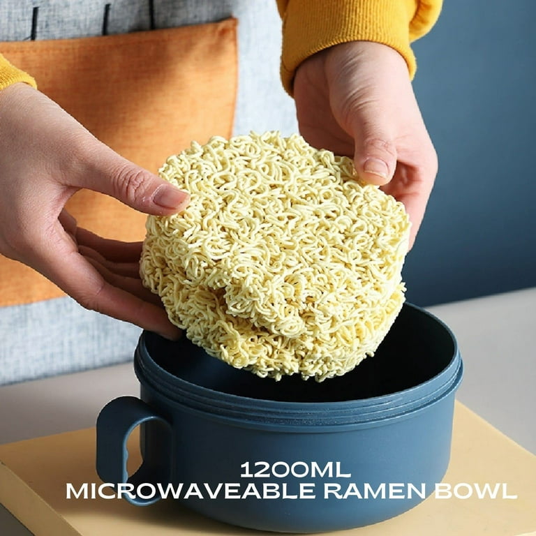 Microwave Ramen Bowl with Lid - Microwavable Noodle Cooker for