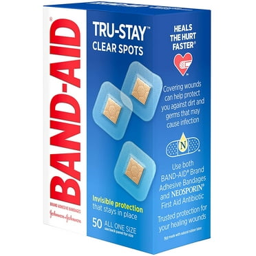 Band-Aid Adhesive Bandages Clear Spots All One Size - 50 count Each
