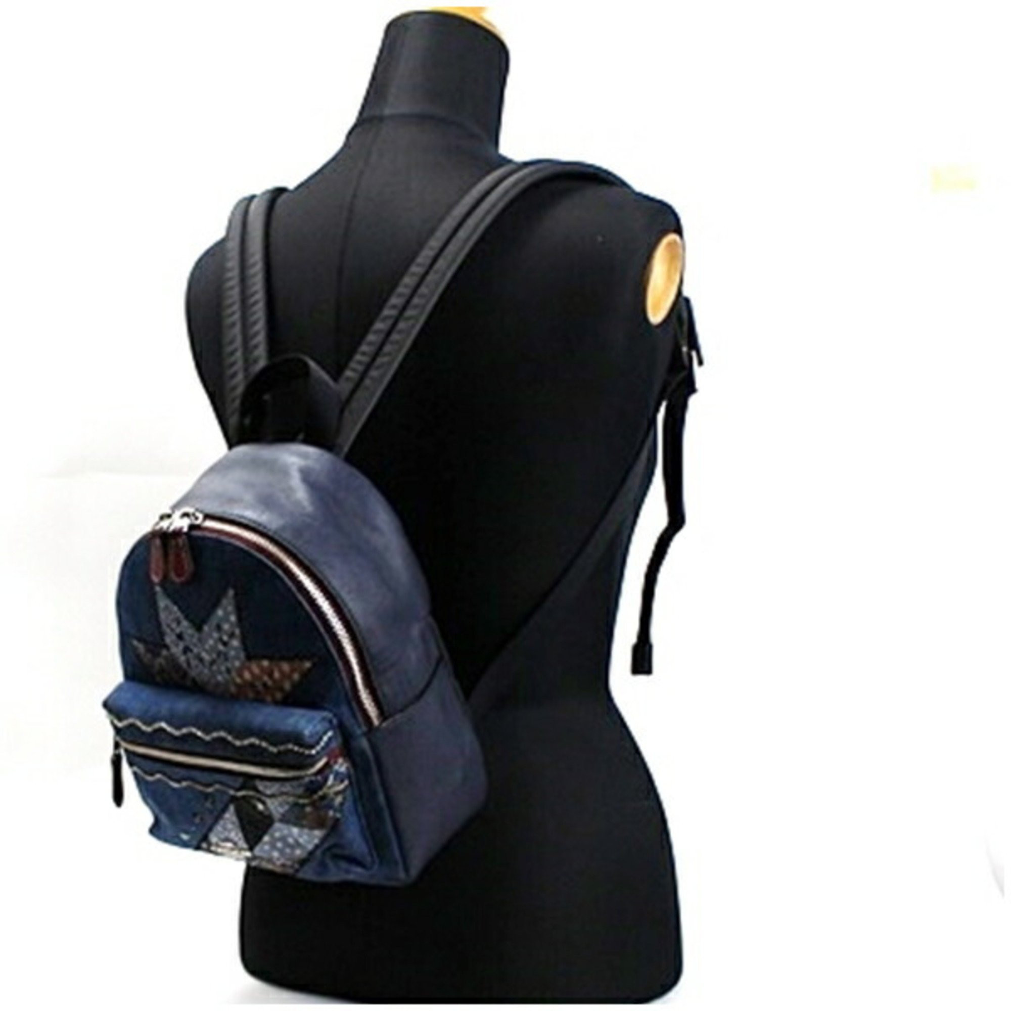 Coach Black Signature Star Patch Mini Backpack Coach hitch backpack in signature canvas with patches CBF04  main image 3